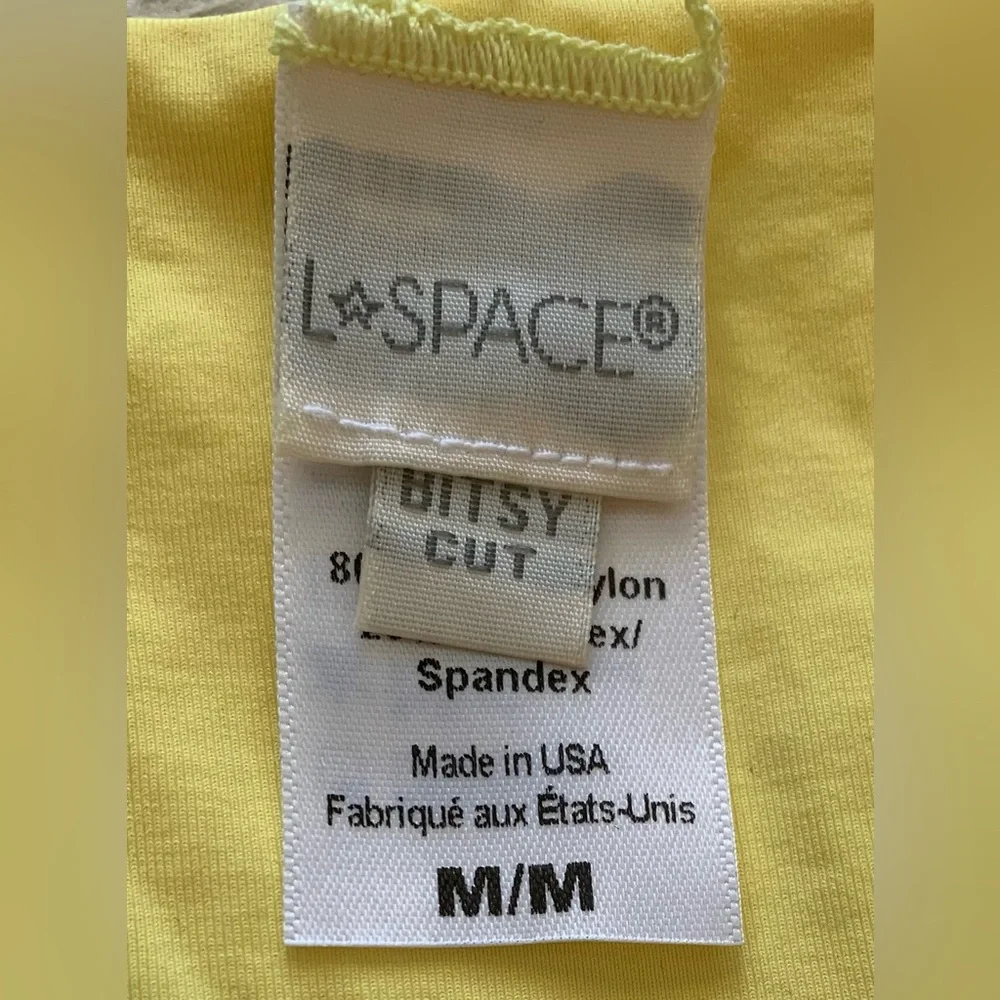 NWOT L*Space Ari Top Nancy Lee Bottom Bitsy Medium/Large Yellow White Colorblock